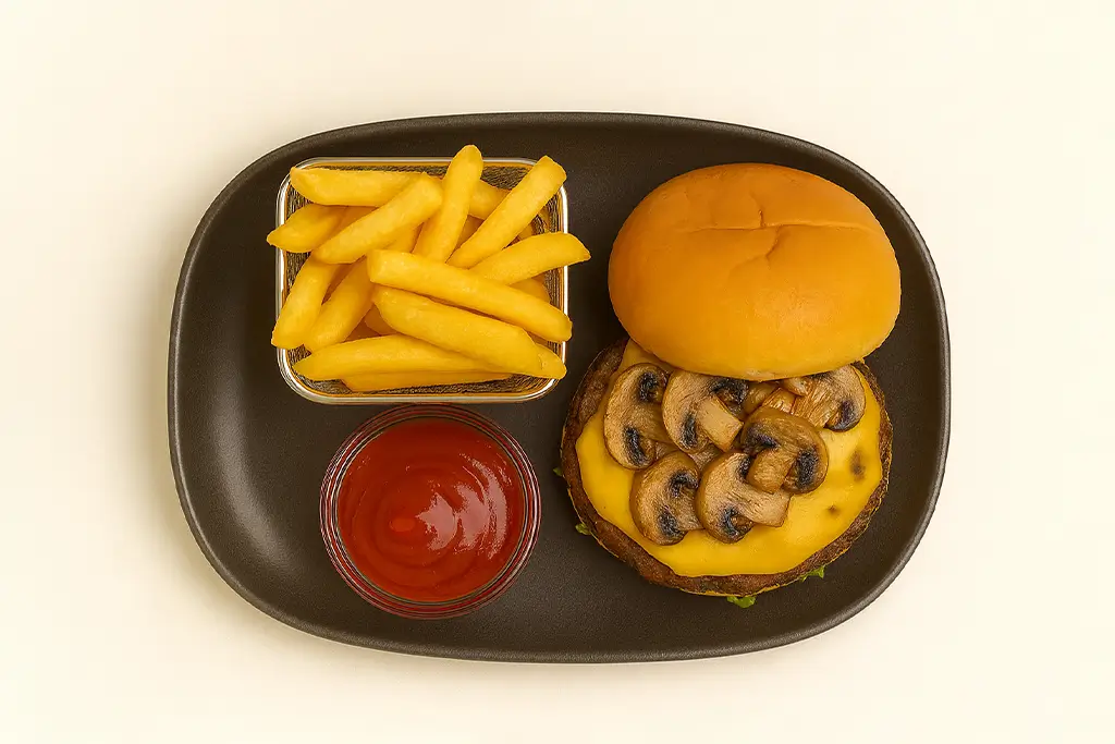 Swiss Mushroom Beef Burger